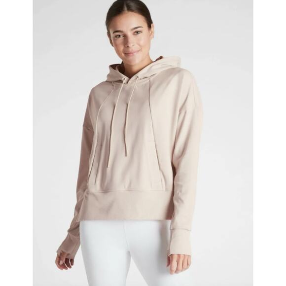 Athleta Tops - Athleta Mission Hoodie Drawstring Abalone Grey Hi Low Casual Size XS